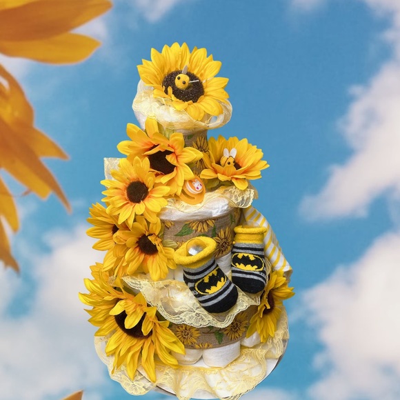 Sunflower Diaper Cake Boys Diaper Cake